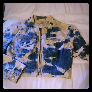 DKNY jeans acid wash 3/4 sleeve short jacket